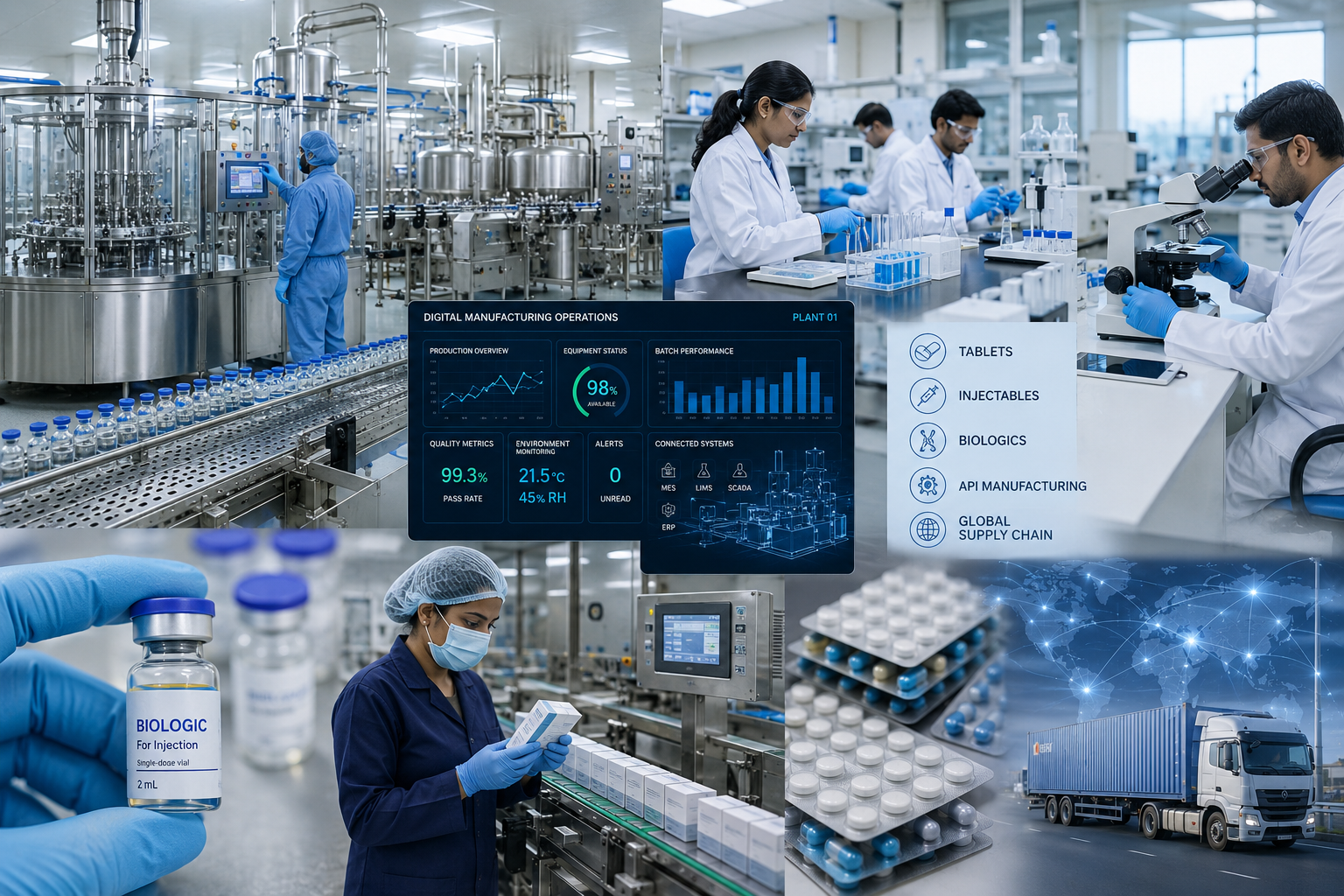 Indian pharma market trends 2026–27 showing pharmaceutical manufacturing, digital transformation, AI, biosimilars and complex generics